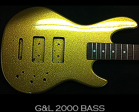 G&L 2000 bass custom painted in Gold Flake