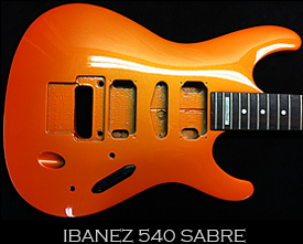 Custom Painted Pearl Orange Ibanez Sabre guitar