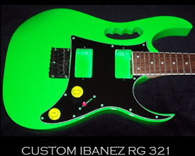 Lochness Green Ibanez RG 321 guitar