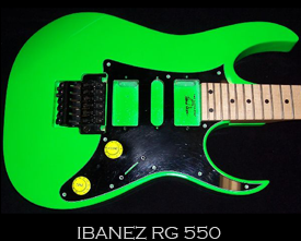 Lochness Green Ibanez RG 550 guitar