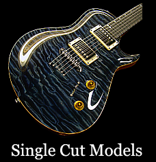 Sims Custom Single Cut Guitar with quilted maple top with whale blue paint job