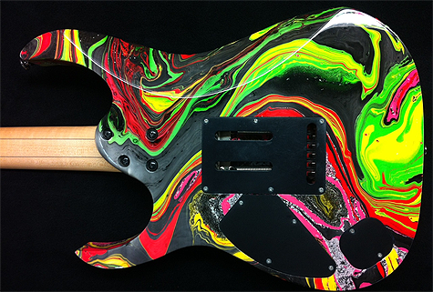swirled guitar paint job ibanez