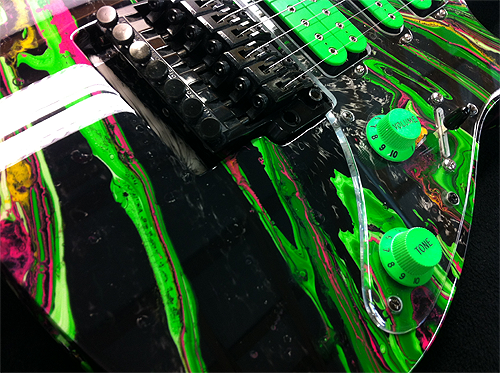 custom guitar swirl paint job
