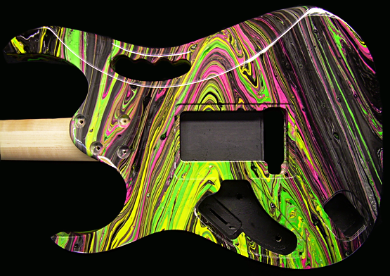 swirl painted guitar body