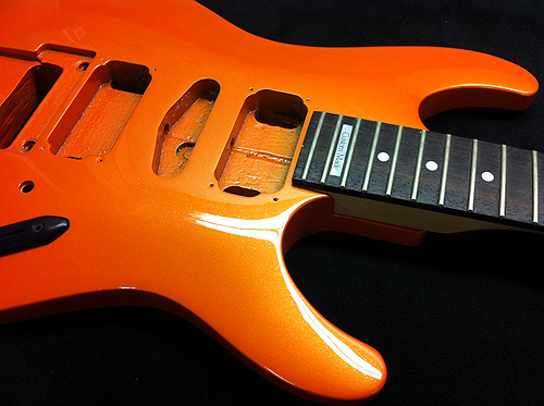 pearl orange guitar paint job
