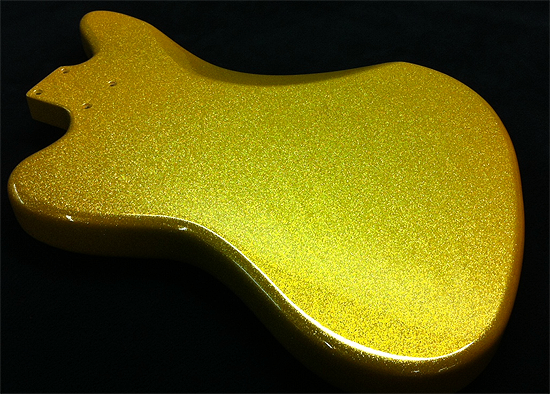 gold metal flake guitar