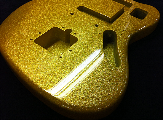 gold metal flake guitar