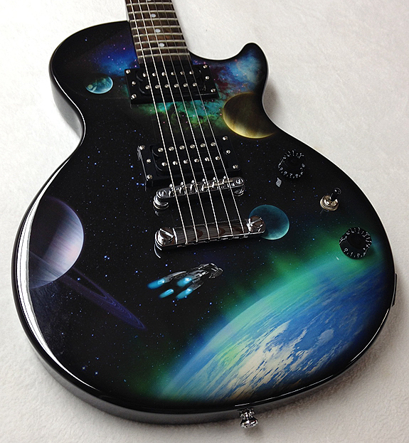 custom painted les paul guitar