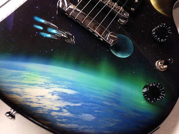 outerspace guitar paint job
