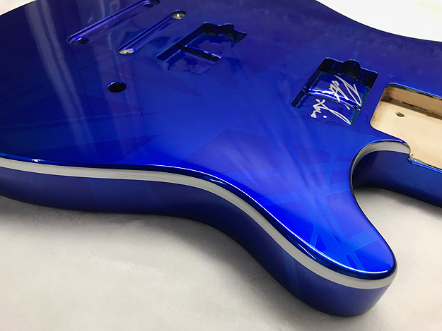 blue evh guitar
