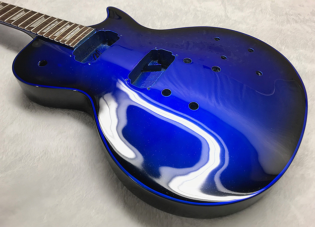 kandy blue painted guitar