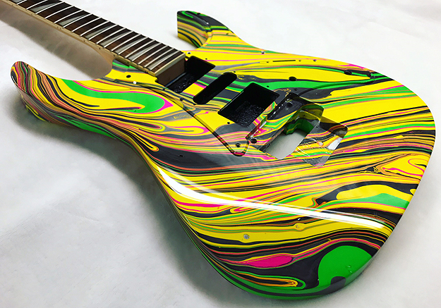 swirl painted guitars